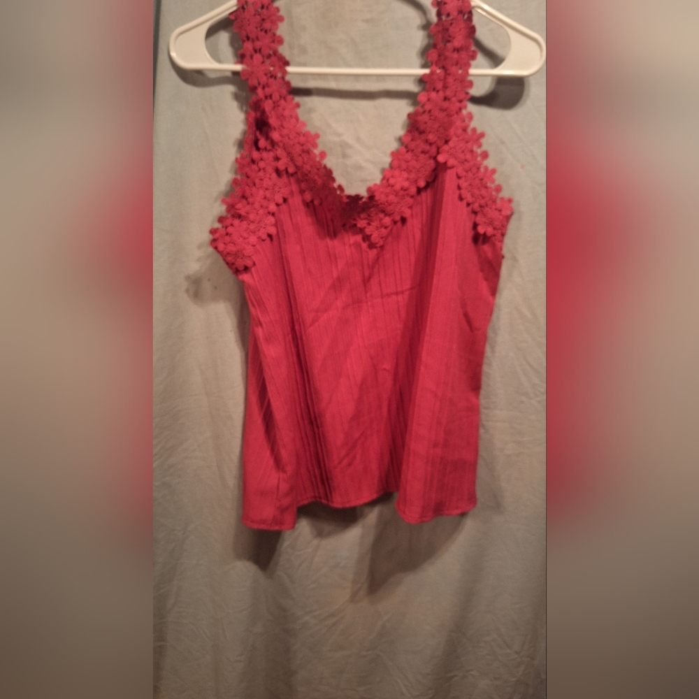 SHEIN Red Floral Strap Camisole